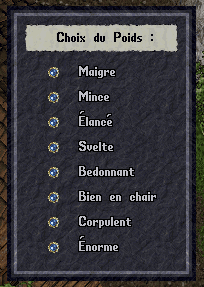 Écran d'apparence — Poids