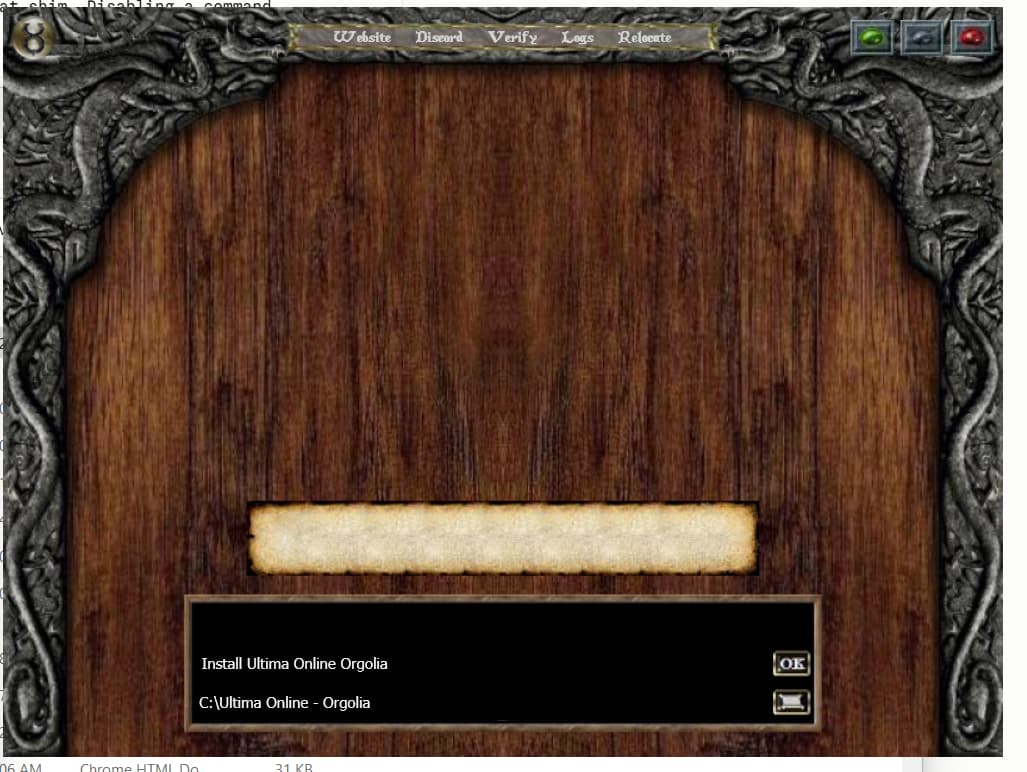 Fenêtre d'installation du launcher